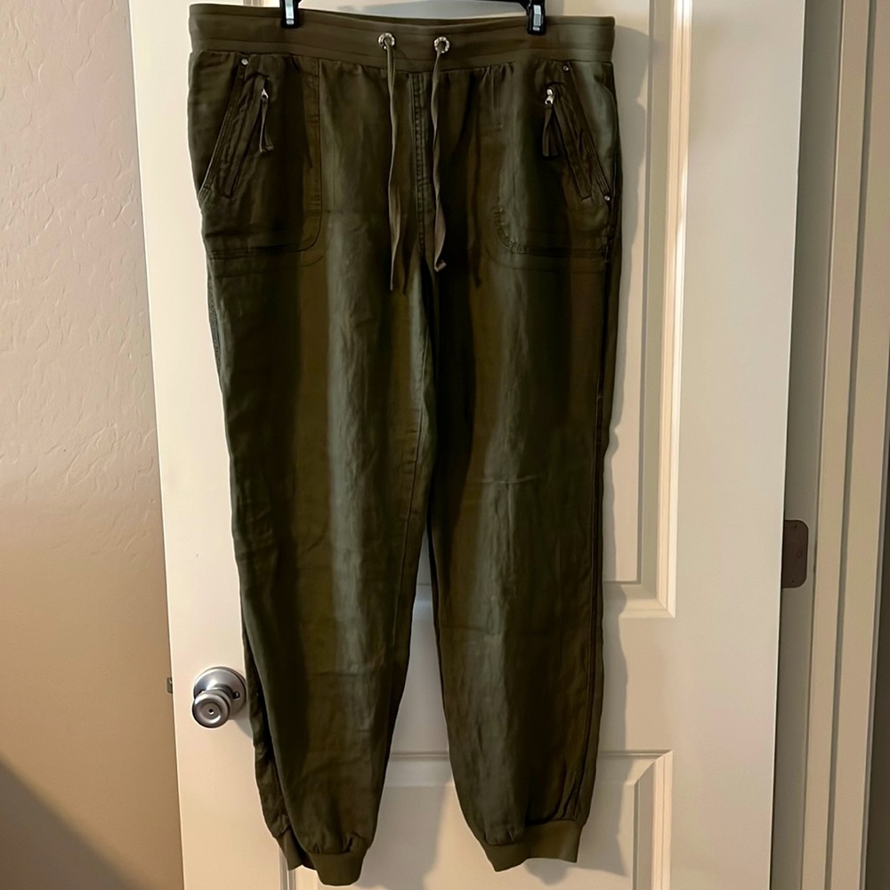 INC Olive Linen Jogger